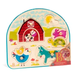 Branford Limited B. Animal Barnyard Wooden Peg Puzzle Hot