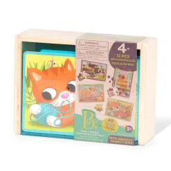 B. Toys B. Pack o'Puzzles - Pets Wooden Puzzles in Box Discount