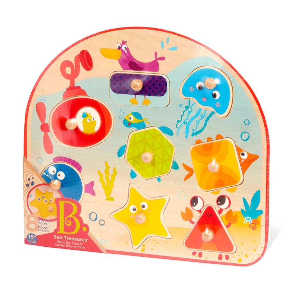 B. Toys B. Sea Treasures Wooden Peg Puzzle Clearance