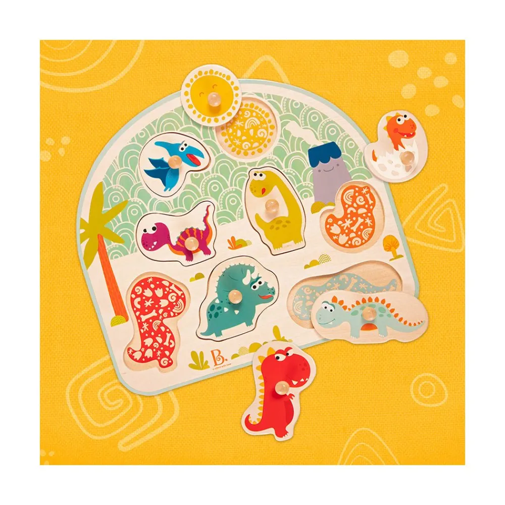 Branford Limited B. Stomping Dinos Wooden Peg Puzzle Sale
