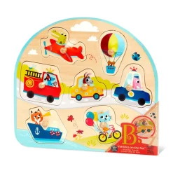 B. Toys B. Vehicles On The Go! Wooden Peg Puzzle Outlet
