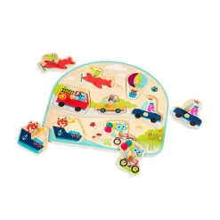 B. Toys B. Vehicles On The Go! Wooden Peg Puzzle Outlet