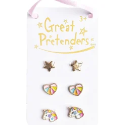 Great Pretenders Boutique Cheerful Studded Earrings, 3 Sets Hot