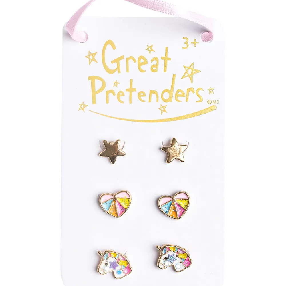 Great Pretenders Boutique Cheerful Studded Earrings, 3 Sets Hot
