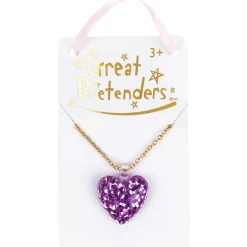 Great Pretenders Boutique Glitter Heart Necklace, Assorted Online