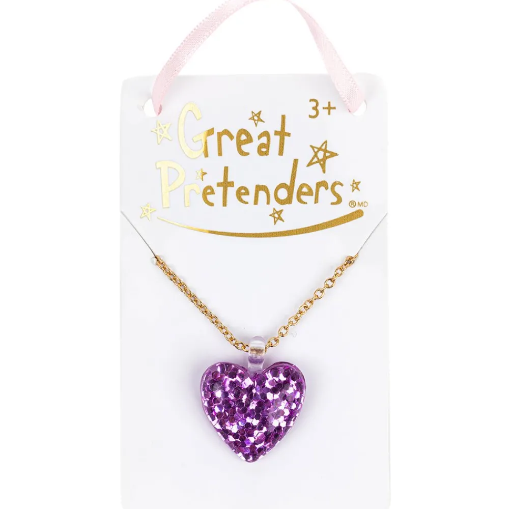 Great Pretenders Boutique Glitter Heart Necklace, Assorted Online