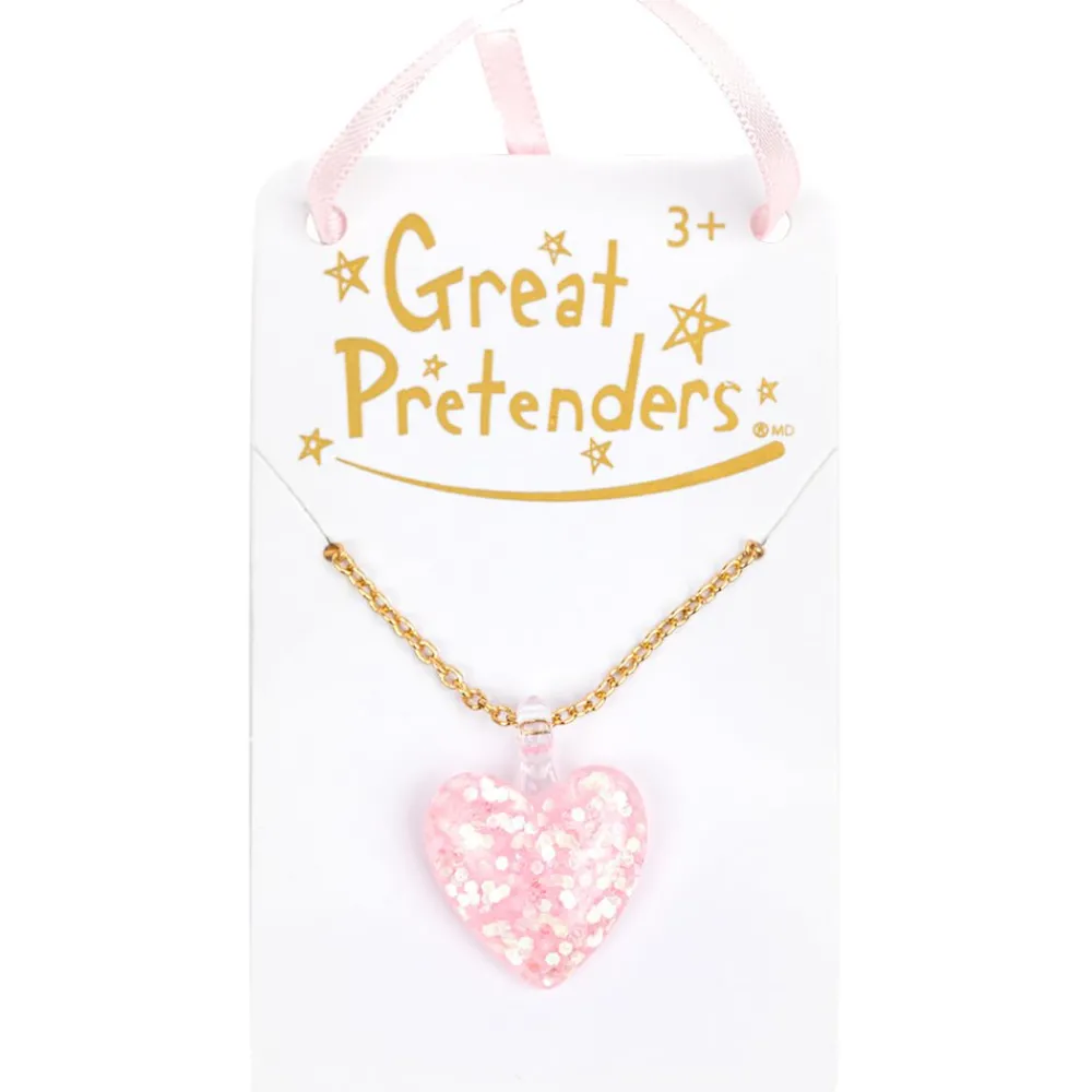 Great Pretenders Boutique Glitter Heart Necklace, Assorted Online