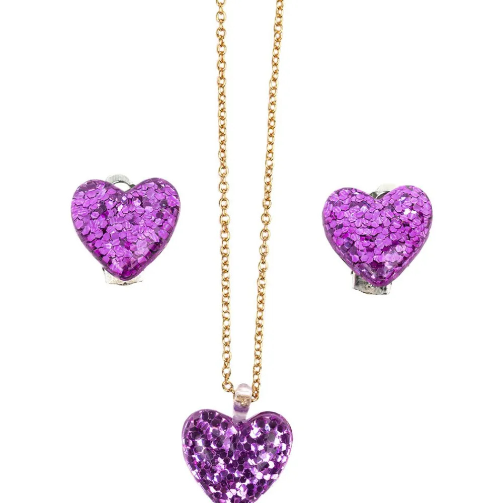 Great Pretenders Boutique Glitter Heart Necklace, Assorted Online