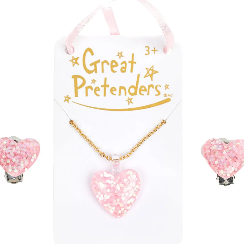 Great Pretenders Boutique Glitter Heart Necklace, Assorted Online