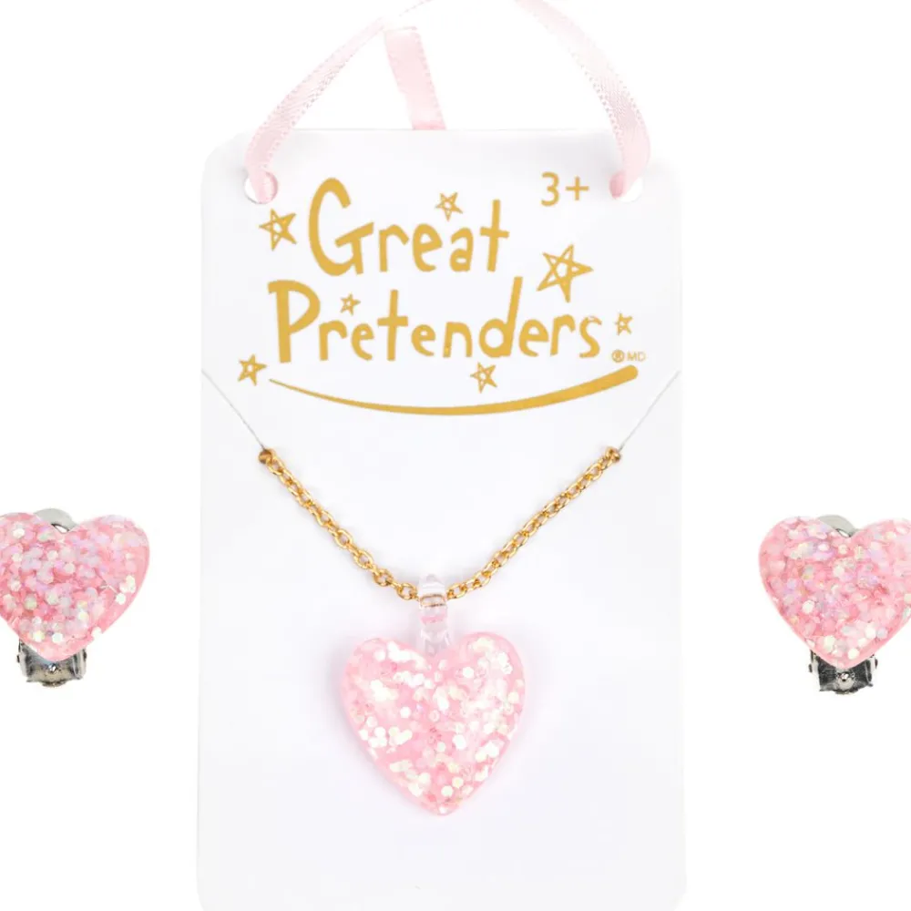 Great Pretenders Boutique Glitter Heart Necklace, Assorted Online
