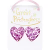 Great Pretenders Boutique Glitter Hearts Clip On Earrings, Assorted Fashion