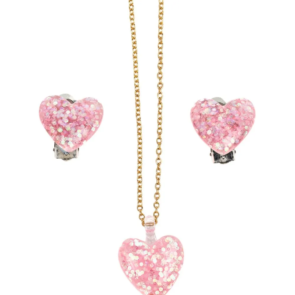 Great Pretenders Boutique Glitter Hearts Clip On Earrings, Assorted Fashion