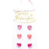 Great Pretenders Boutique Holo Heart Studded Earrings, 3 Sets Fashion