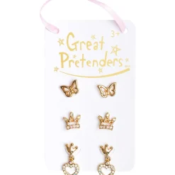Great Pretenders Boutique Royal Crown Studded Earrings, 3 Sets Online