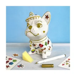 Bright Stripes Tattoo A Frenchie Ceramic Bank New