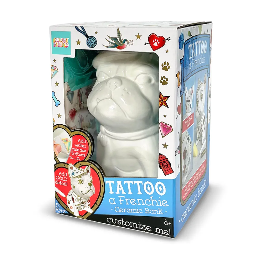 Bright Stripes Tattoo A Frenchie Ceramic Bank New