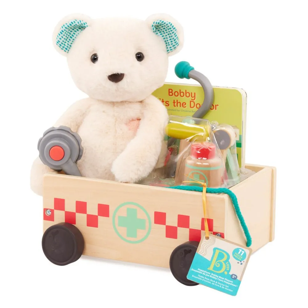 B. Toys B.Toys Wooden Doctor Kit With Plush Bear Sale