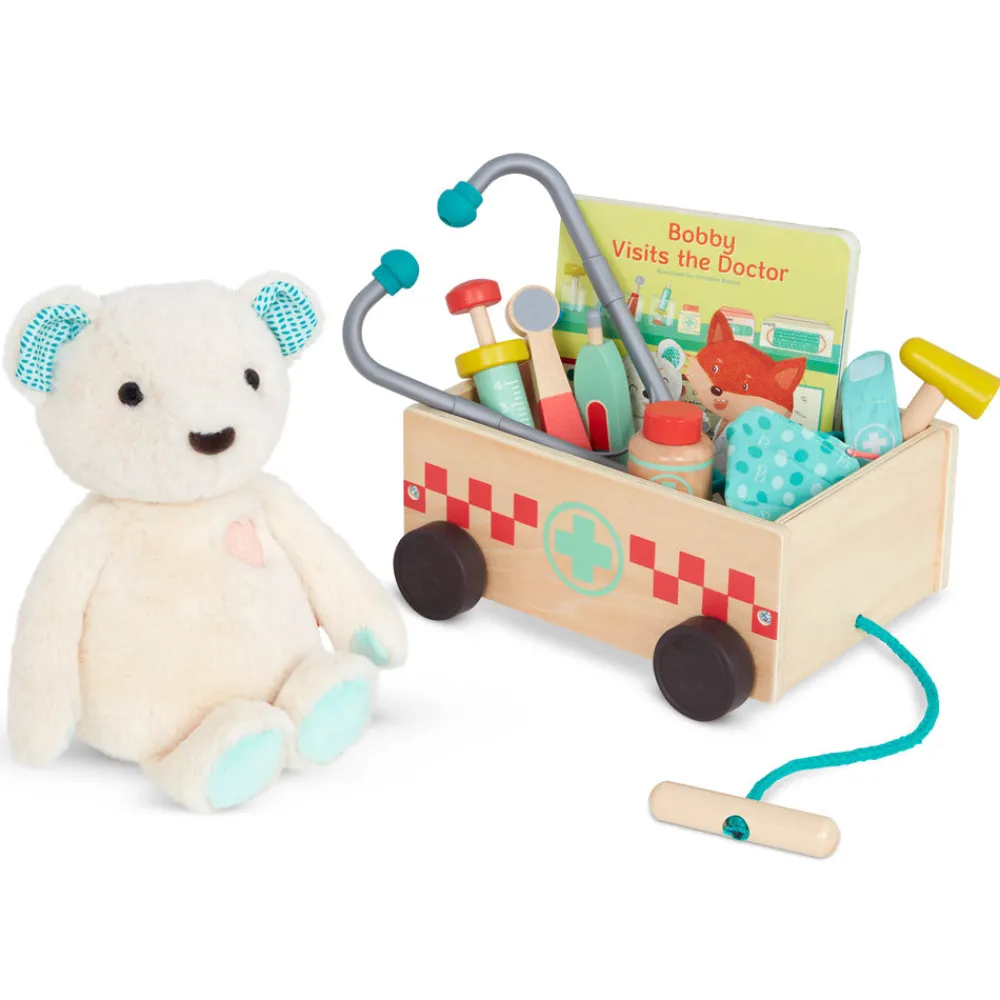 B. Toys B.Toys Wooden Doctor Kit With Plush Bear Sale