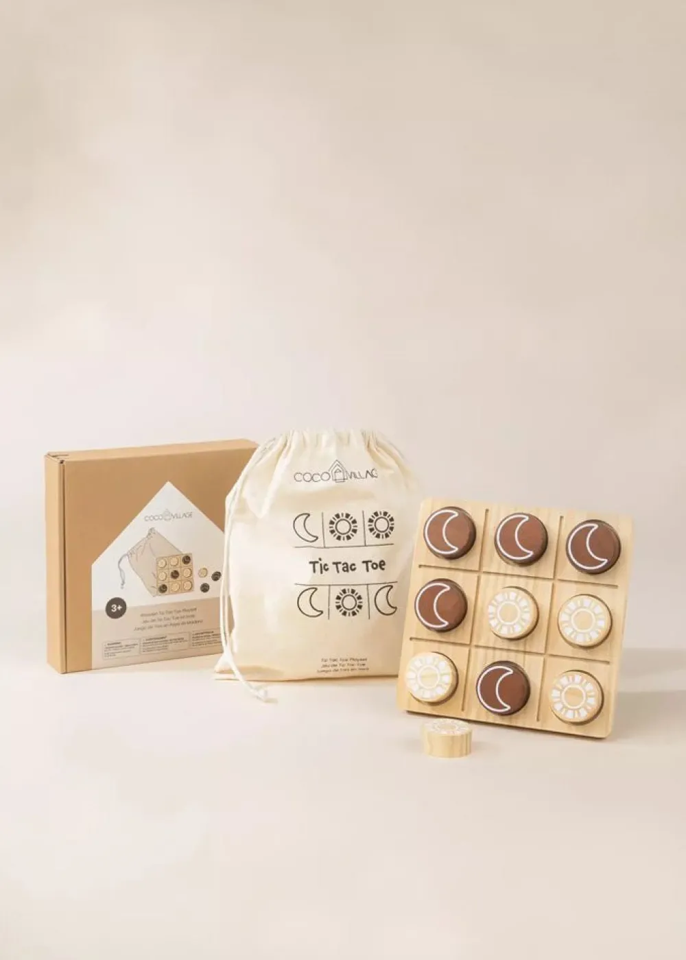 Coco Village Wooden Tic Tac Toe Playset New