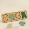 Shenzhen Wo Silicone Tech Co.,Ltd Coco Village Silicone Puzzle on Wooden Plate - Savana Best