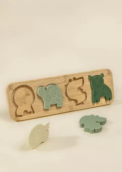 Shenzhen Wo Silicone Tech Co.,Ltd Coco Village Silicone Puzzle on Wooden Plate - Savana Best