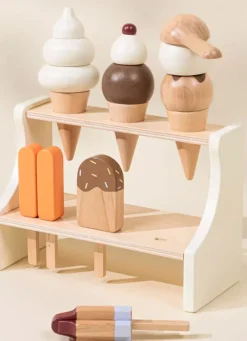 Ningbo Fecda Toys Co., Ltd Coco Village Wooden Ice Cream Stand and Accessories New