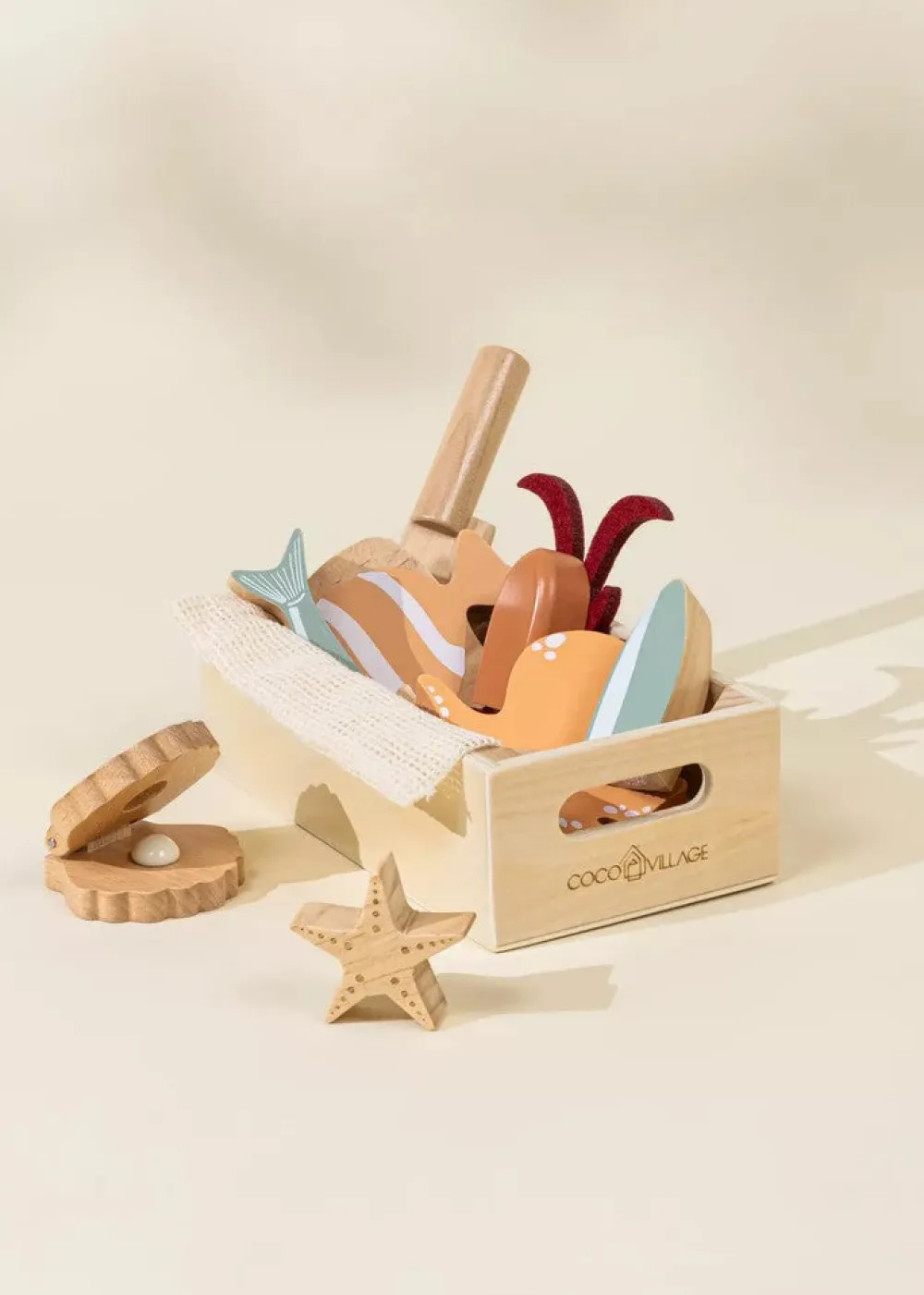 Ningbo Fecda Toys Co., Ltd Coco Village Wooden Seafood Playset Fashion