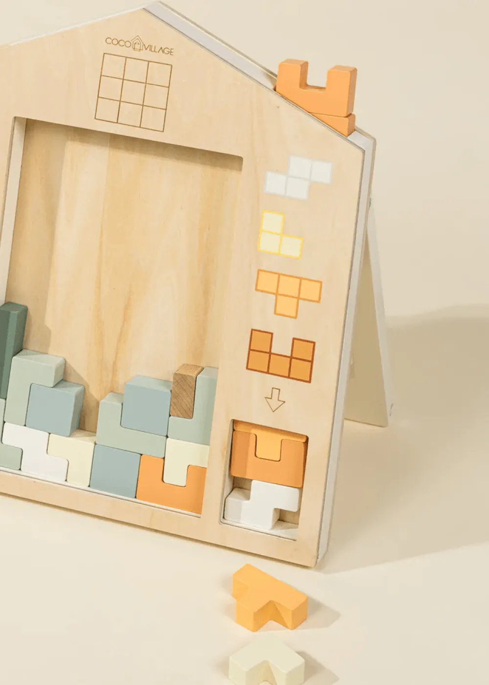 Coco Village Wooden Tetris Puzzle Toy (40 pcs) Fashion