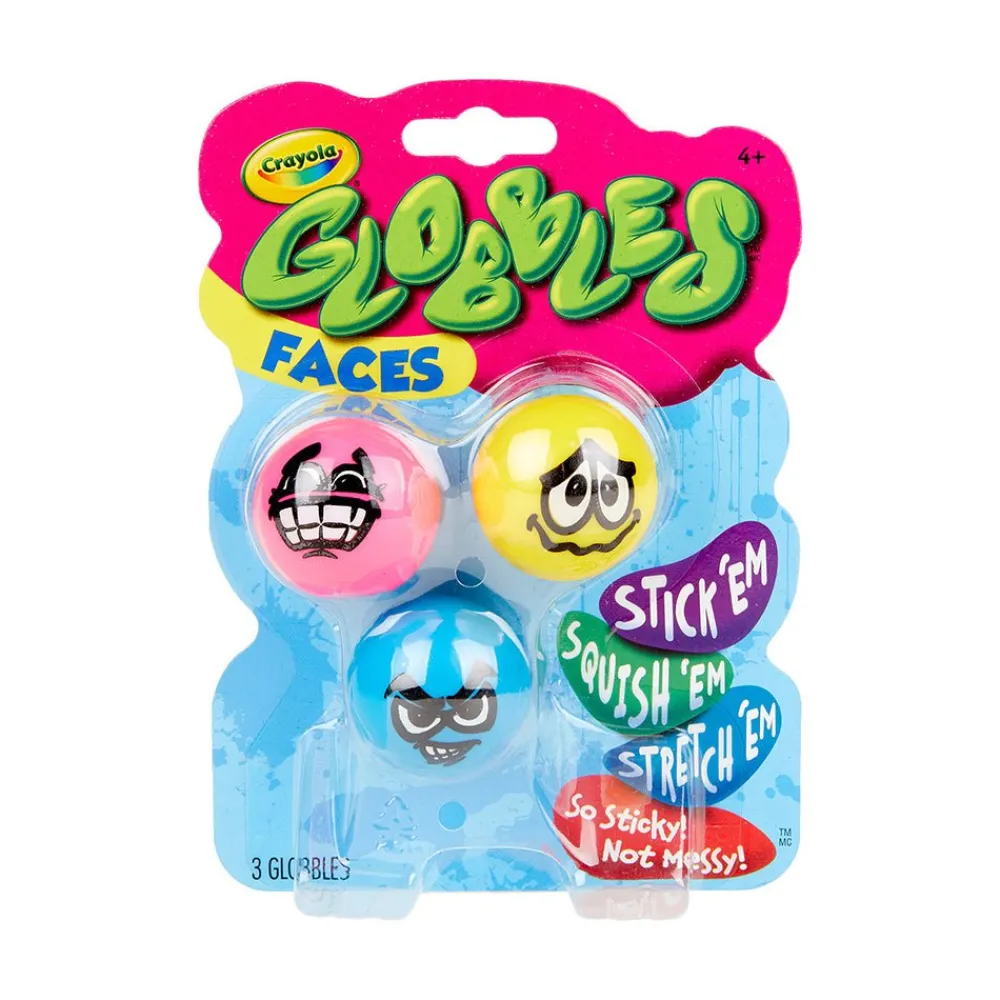 Crayola Globbles Faces Squeeze Balls 3pk Assorted Clearance