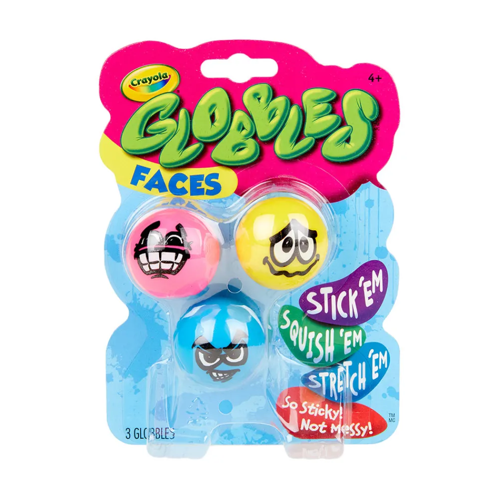 Crayola Globbles Faces Squeeze Balls 3pk Assorted Clearance