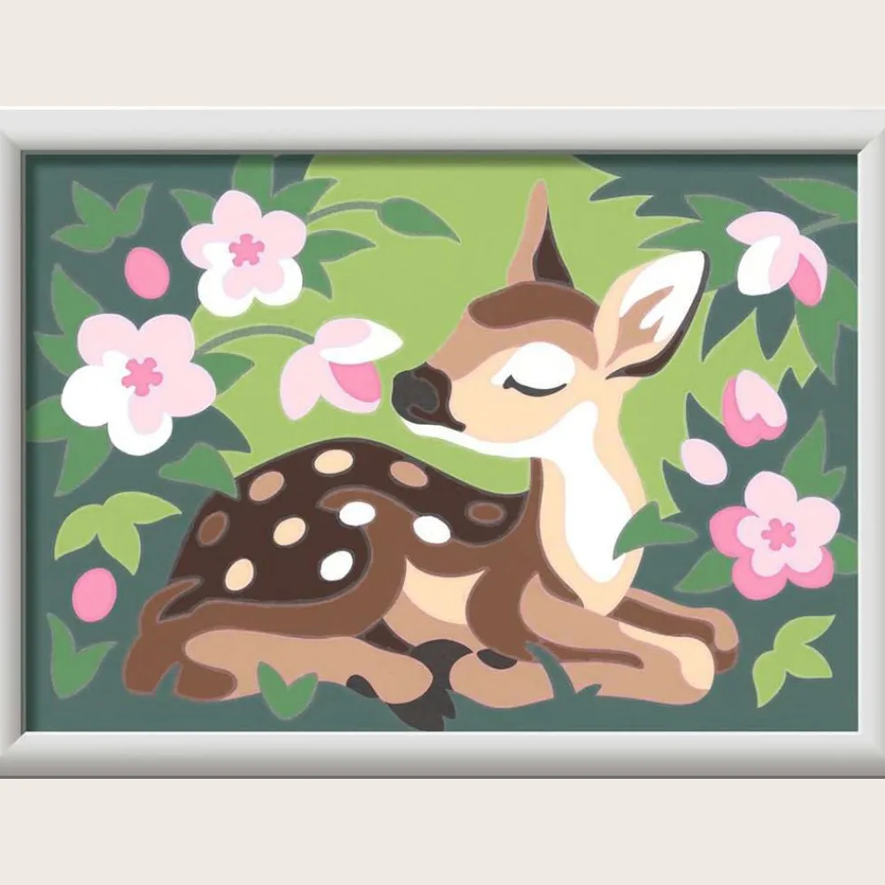 CreART : Floral Fawn Painting by Numbers 5x7" New