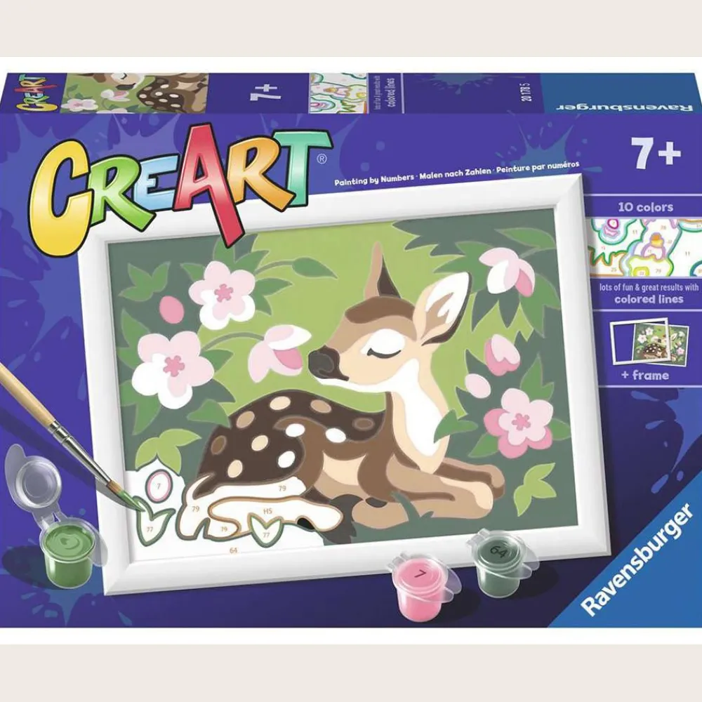 CreART : Floral Fawn Painting by Numbers 5x7" New