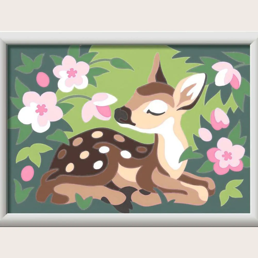CreART : Floral Fawn Painting by Numbers 5x7" New