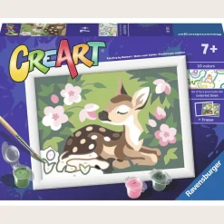 CreART : Floral Fawn Painting by Numbers 5x7