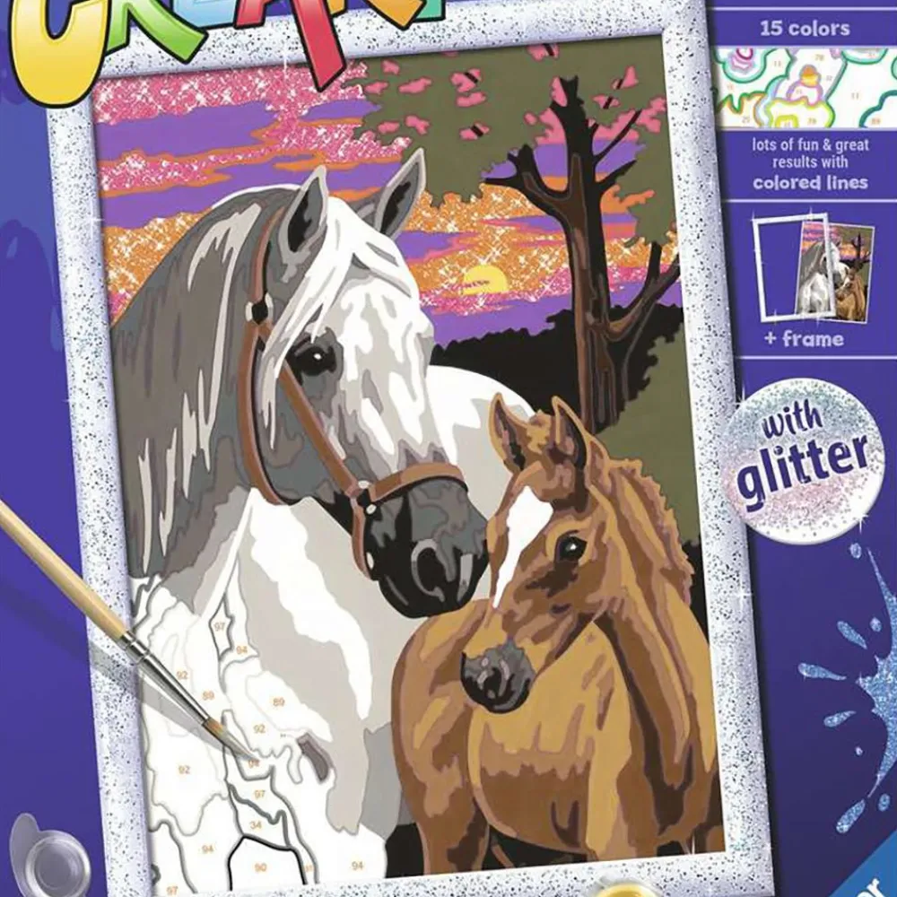 CreART : Sunset Horses Painting by Numbers 7x9" Outlet