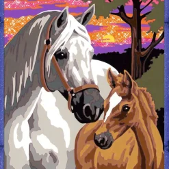 CreART : Sunset Horses Painting by Numbers 7x9