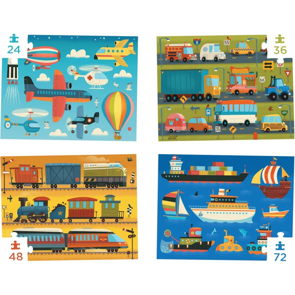 3979261 Canada Inc. (Phase 3 Ltd) Crocodile Creek Vehicles Four Puzzles Set Discount