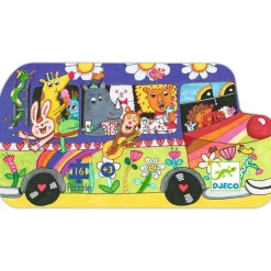 Djeco Silhouette Puzzle / The Rainbow Bus 16 pcs Hot