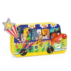 Djeco Silhouette Puzzle / The Rainbow Bus 16 pcs Hot