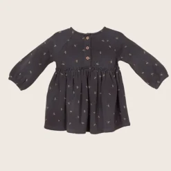 rise little earthling Empire Waist Dress 0-3m Obsidian Discount
