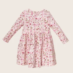 rise little earthling Fleece Swing Dress 9-12m Lt Pink AOP Clearance
