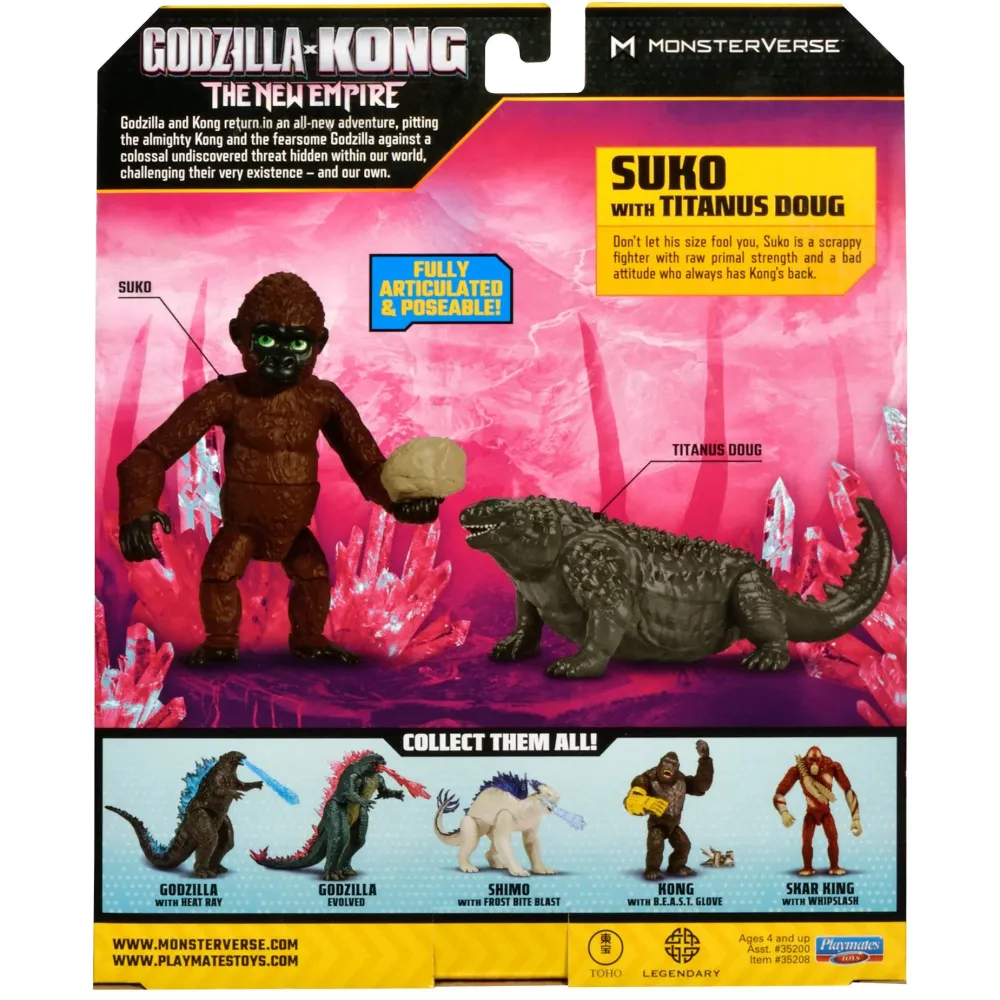 Imports Dragon Inc. Godzilla x Kong 6" Movie M Basic Figure - 5" Suko with Titanus Doug Fashion