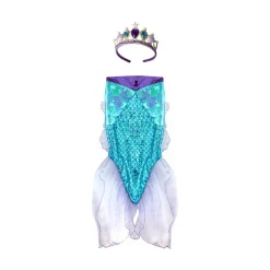Great Pretenders Blue Mermaid Glimmer Skirt with Tiara,Size 5-6 Sale