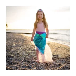 Great Pretenders Blue Mermaid Glimmer Skirt with Tiara,Size 5-6 Sale