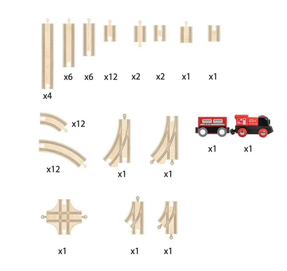 Hape 65 PC Railway & Expansion Set Fashion