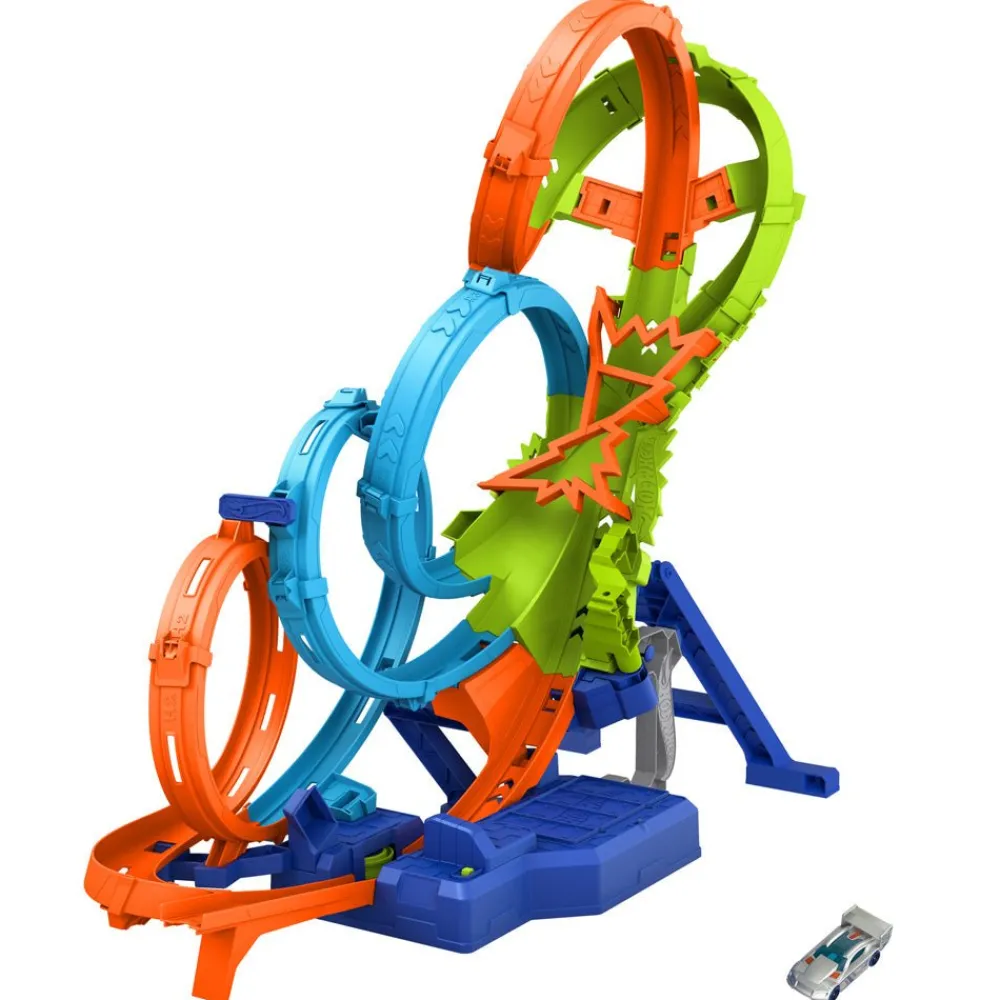 Hot Wheels ® 4-Loop Crash-Out™ Track Set New