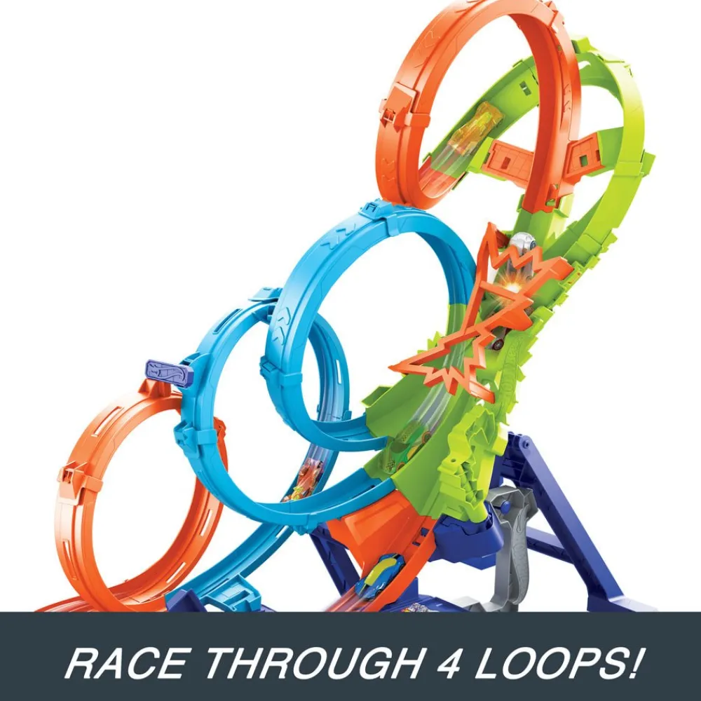 Hot Wheels ® 4-Loop Crash-Out™ Track Set New