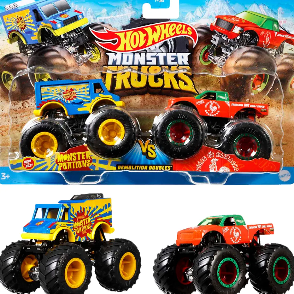 Hot Wheels Monster Truck 1:64 Demolition Doubles 2-Pack Asst Best