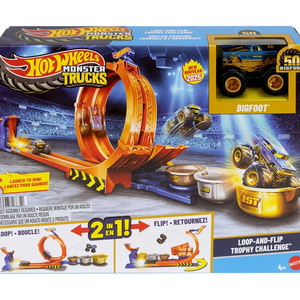 Hot Wheels Monster Trucks Loop-and-Flip Trophy Challenge™ Playset Fashion