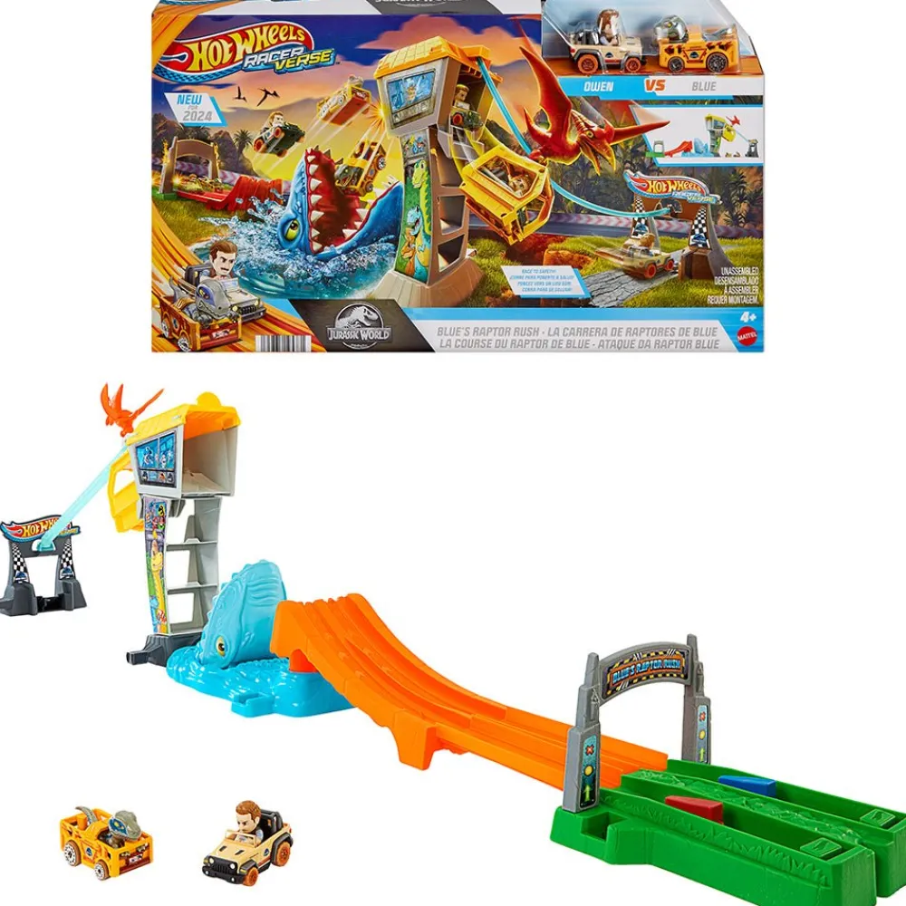 Hot Wheels Racerverse Blue'S Raptor Rush TrackSet Hot